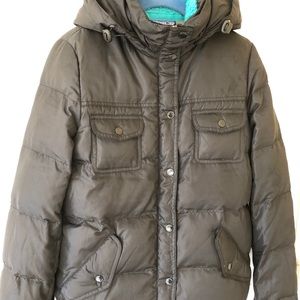J.crew sherpa lined black down puffer jacket